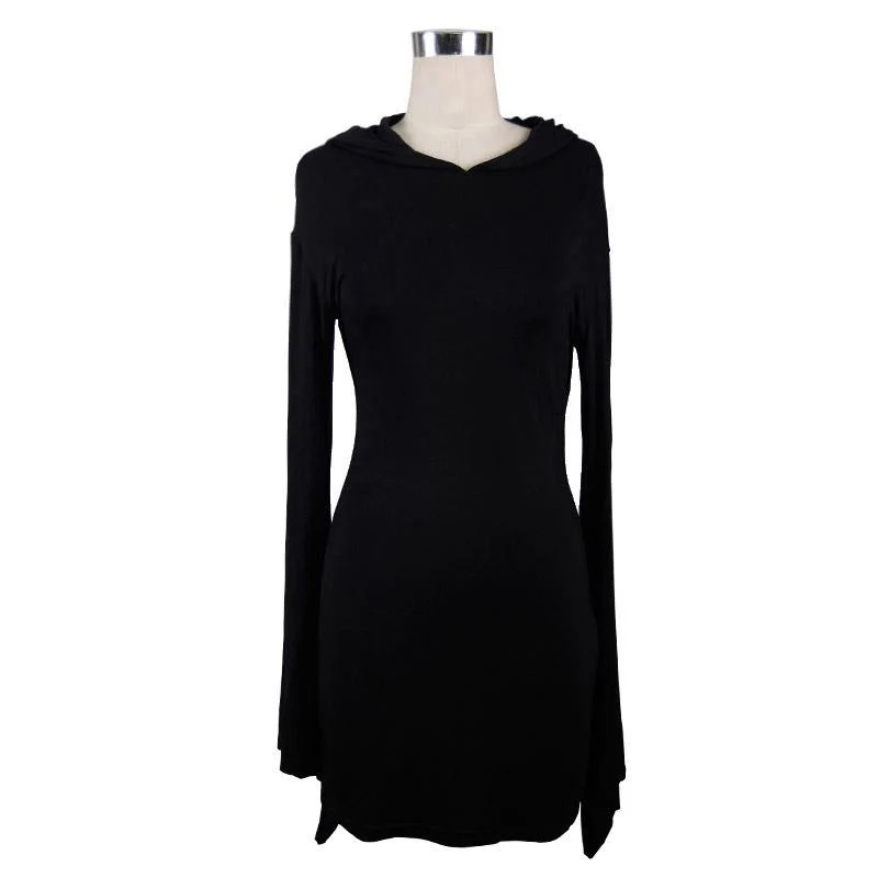 Damen Short Goth Kleid Mit Trompetenärmel