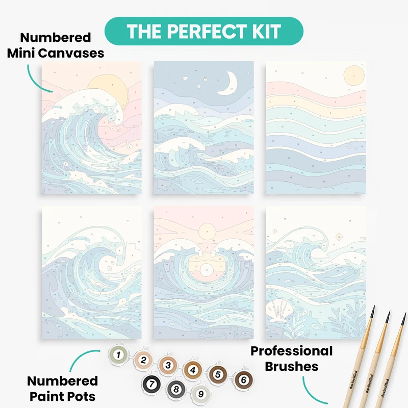 Waves - Mini Paint by Numbers Set