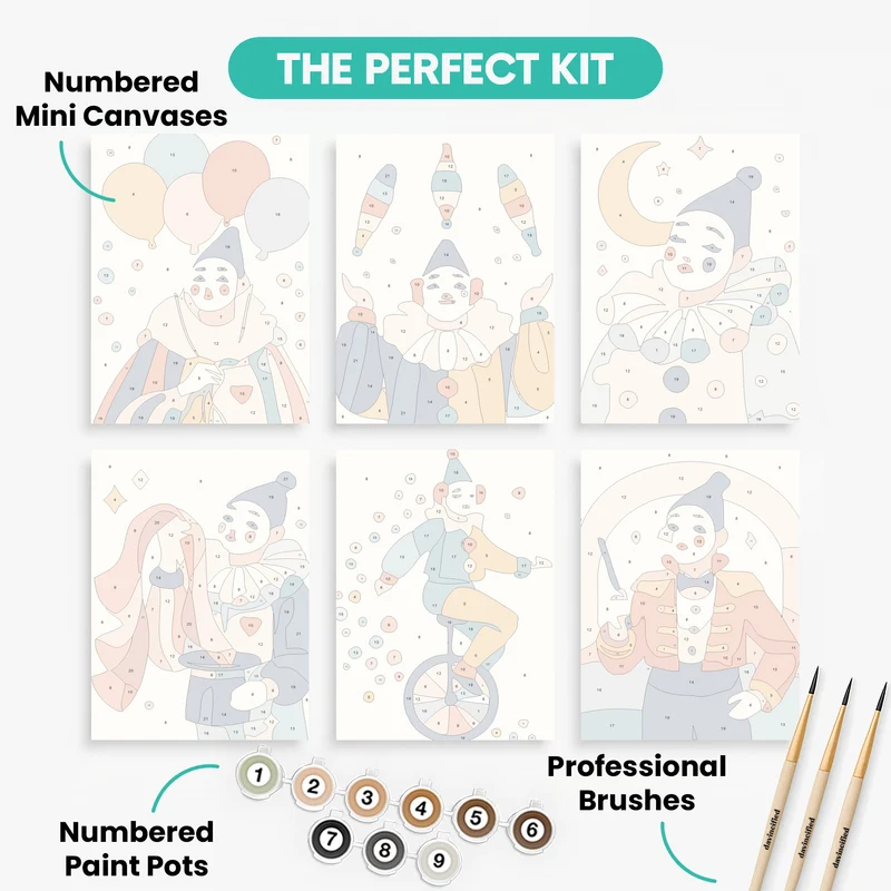 Clowns - Mini Paint by Numbers Set