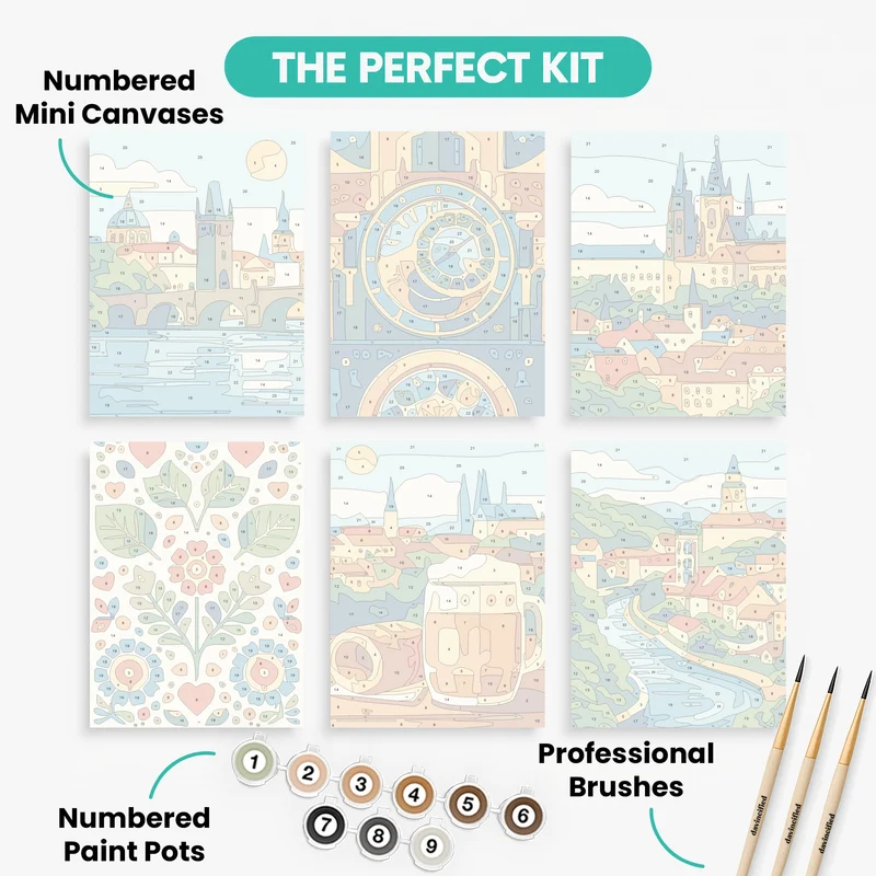 Czech Republic Heritage - Mini Paint by Numbers Set