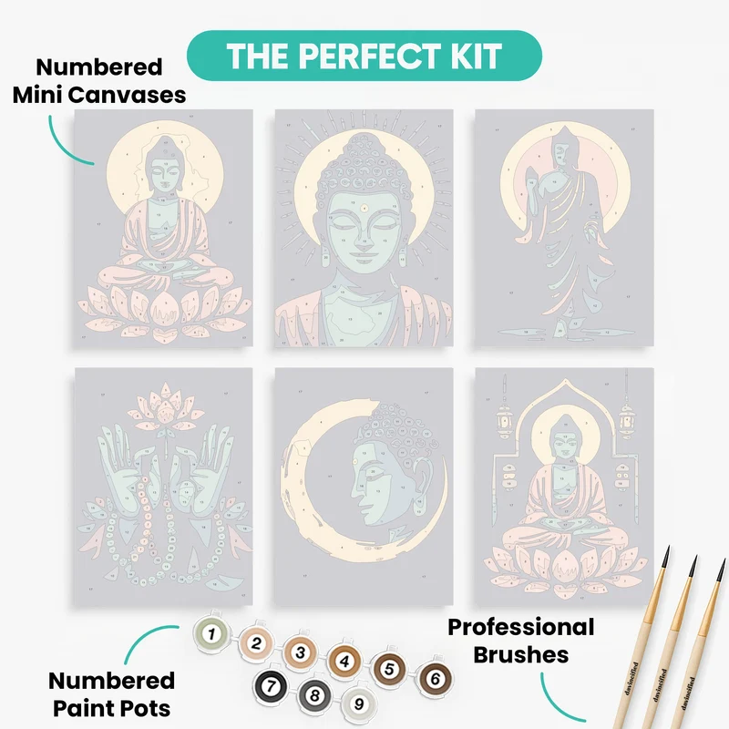 Serenity Buddha - Mini Paint by Numbers Set