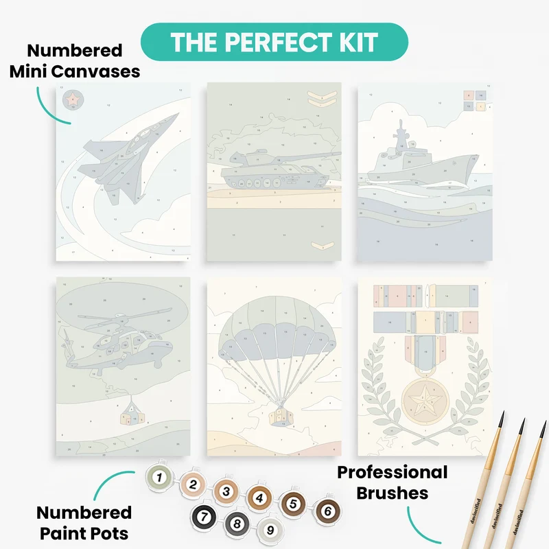 Military Forces - Mini Paint by Numbers Set