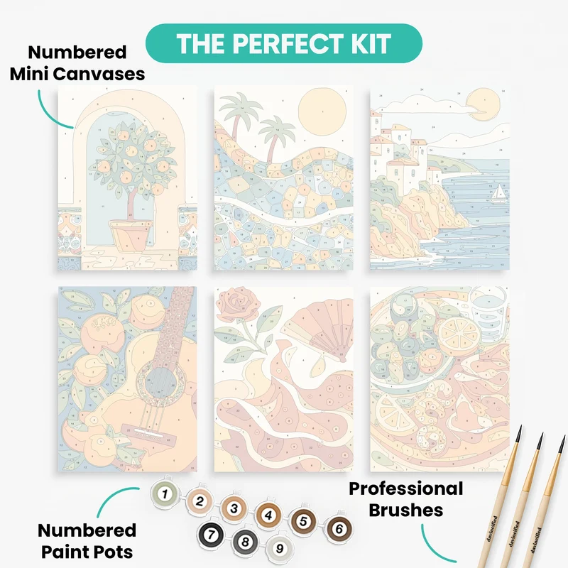 Mediterranean Bliss - Mini Paint by Numbers Set