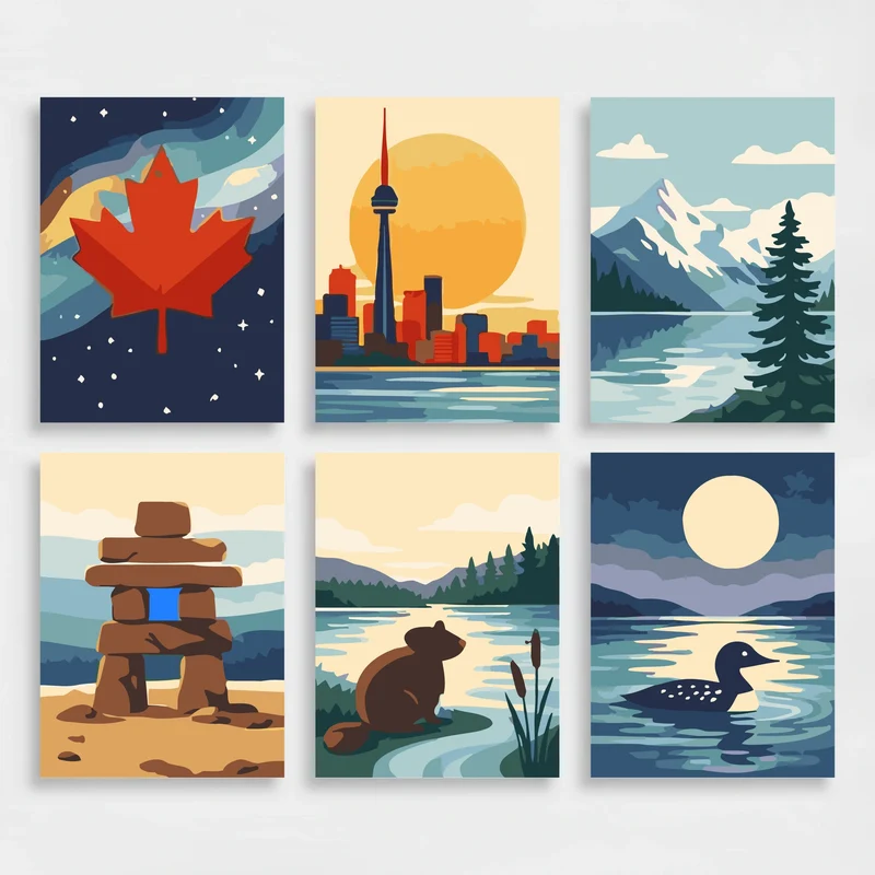 Canadian Heritage - Mini Paint by Numbers Set