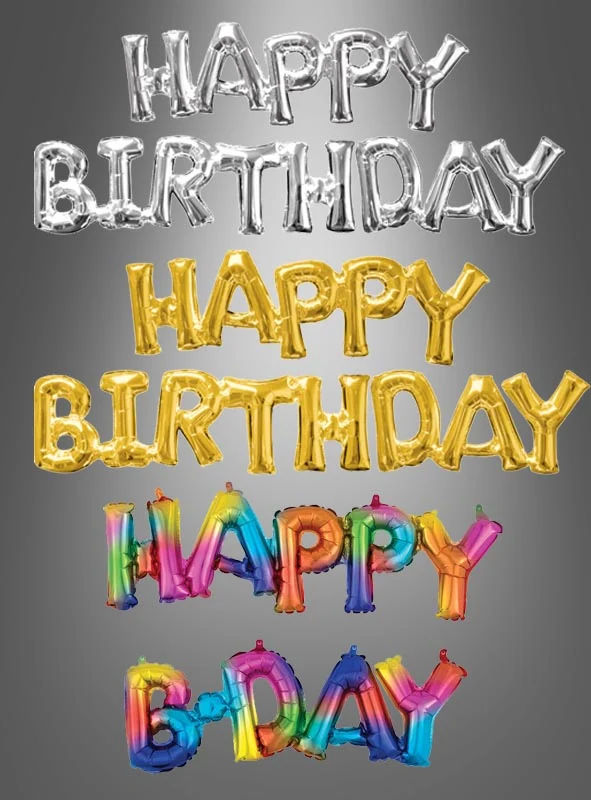 Happy Birthday Schriftzug Folienballon