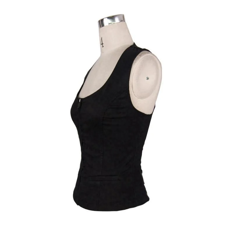Damen Punk Weste Mit Zwei Taschen