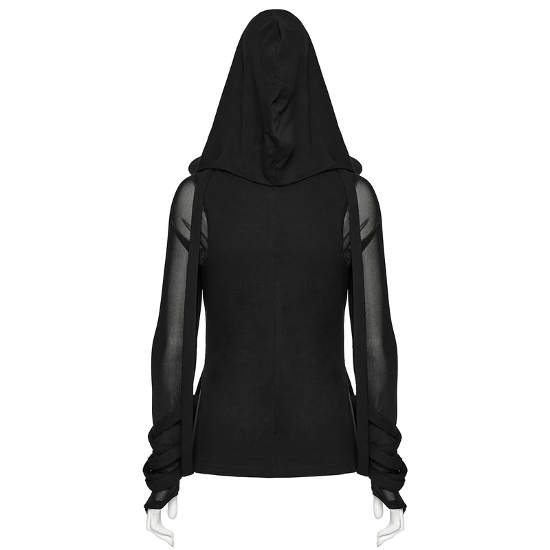 Damen Träger Kapuzen Mesh Tops