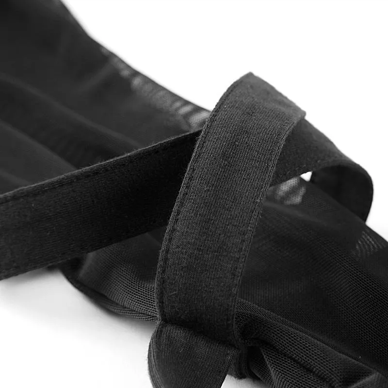 Damen Träger Kapuzen Mesh Tops