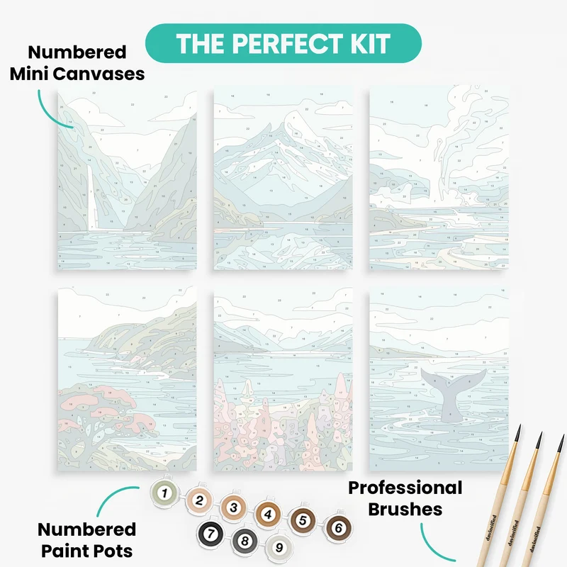 New Zealand Landscapes - Mini Paint by Numbers Set
