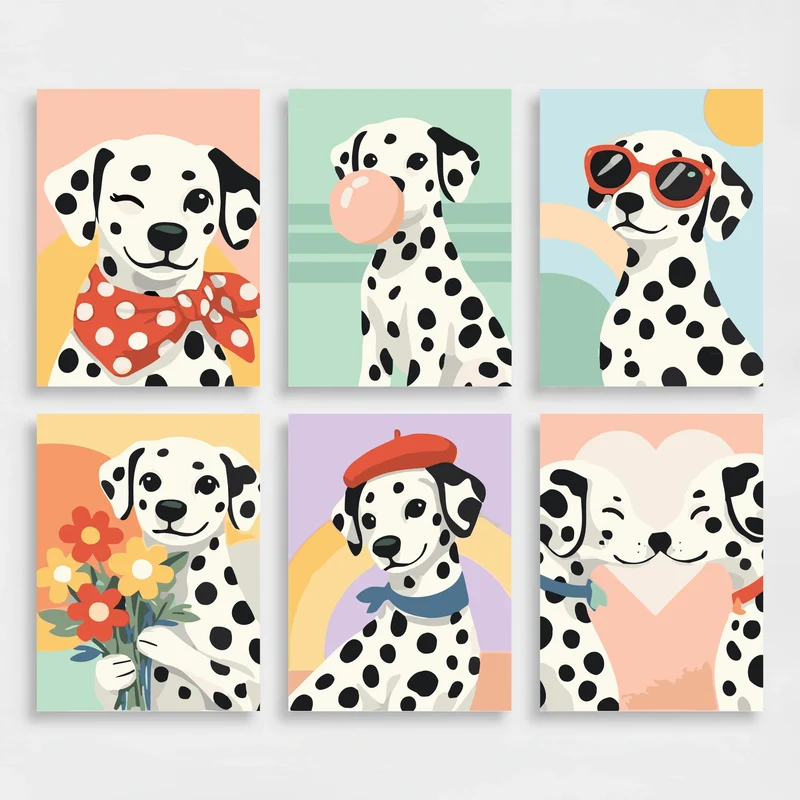 Dalmatians - Mini Paint by Numbers Set