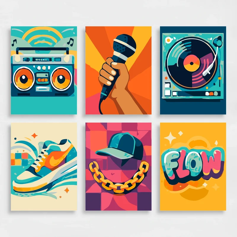 Hip Hop - Mini Paint by Numbers Set