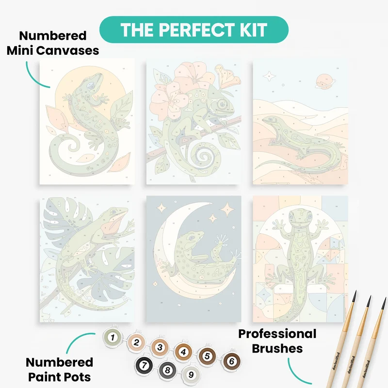 Lizards - Mini Paint by Numbers Set