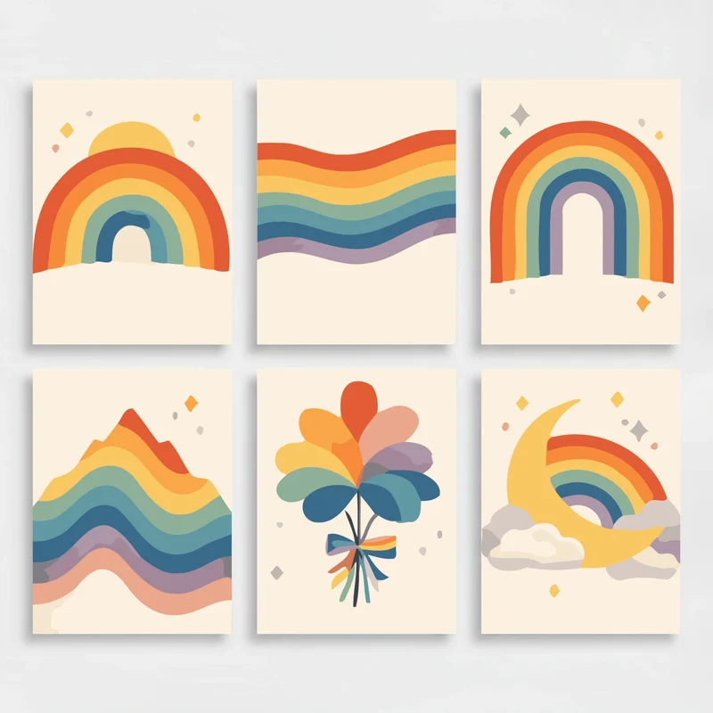 Rainbows - Mini Paint by Numbers Set
