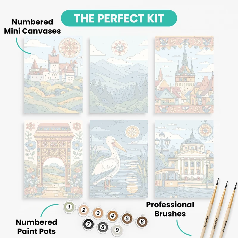 Romania - Mini Paint by Numbers Set