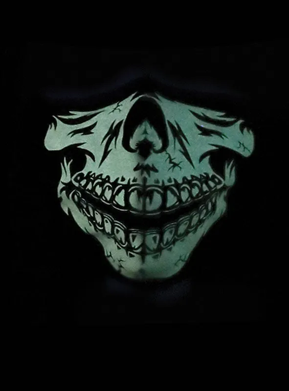 Baumwolle Gesichtsmaske Skelett Glow in the Dark