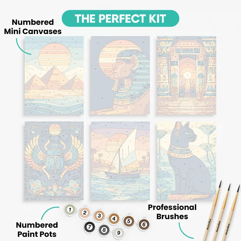 Ancient Egypt - Mini Paint by Numbers Set