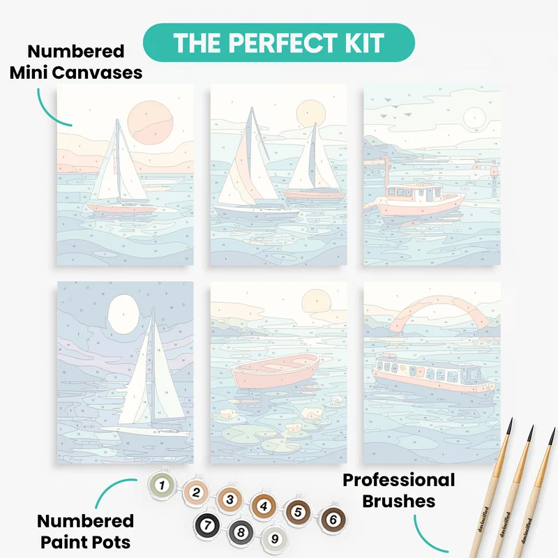 Coastal Serenity - Mini Paint by Numbers Set
