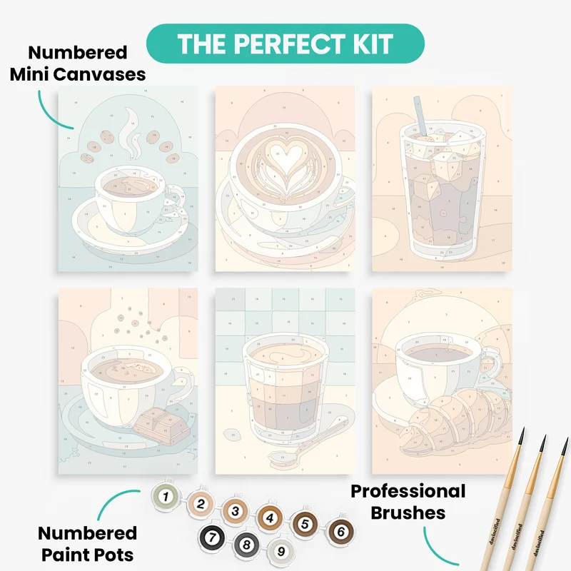 Coffee Lover's Collection - Mini Paint by Numbers Set