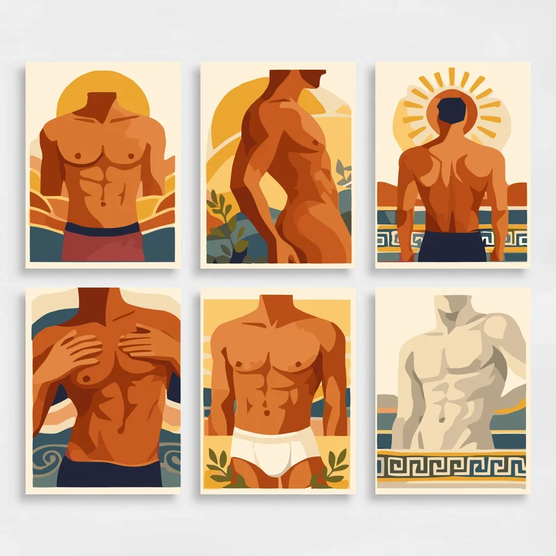 Male Body - Mini Paint by Numbers Set