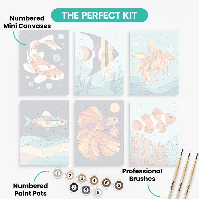 Aquarium Wonders - Mini Paint by Numbers Set