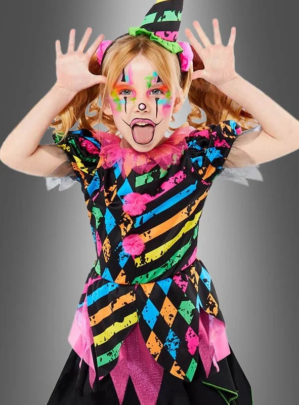 Zirkus Clown Neon Kostüm Mädchen