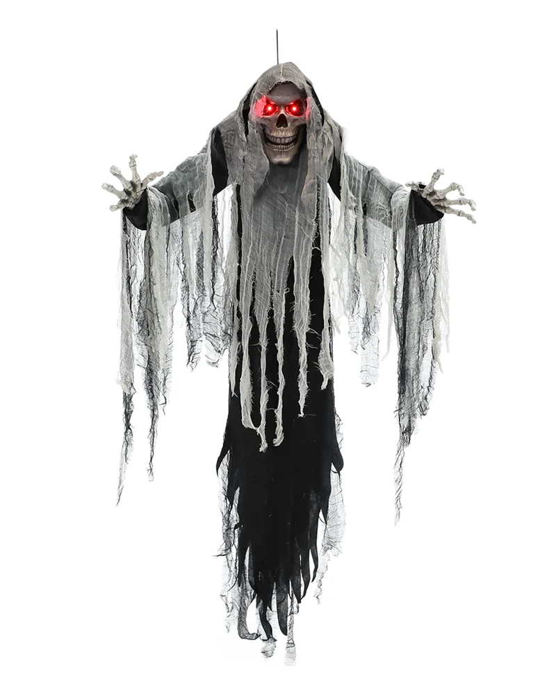 Skelett Phantom Hängefigur mit Licht & Sound 182cm