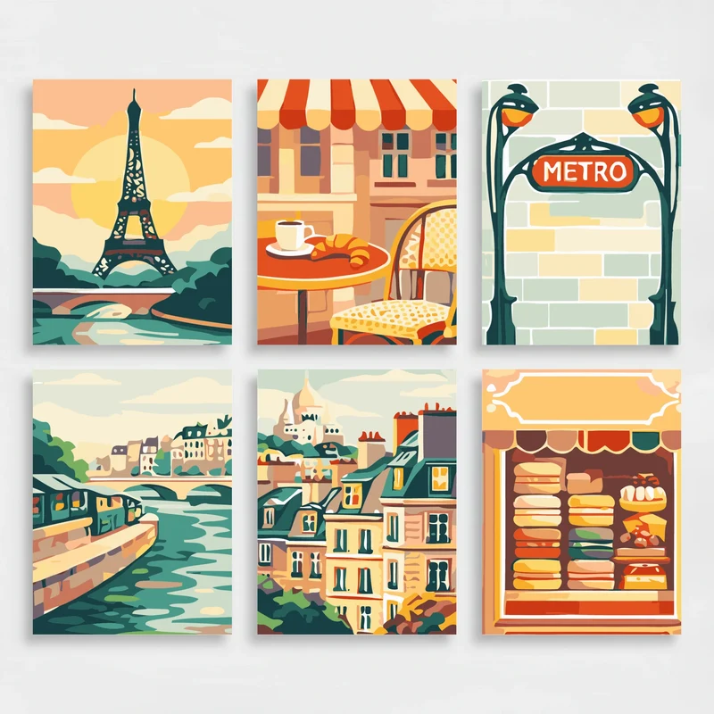 Paris - Mini Paint by Numbers Set