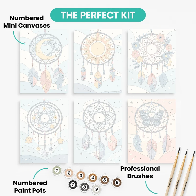 Dream Catchers - Mini Paint by Numbers Set