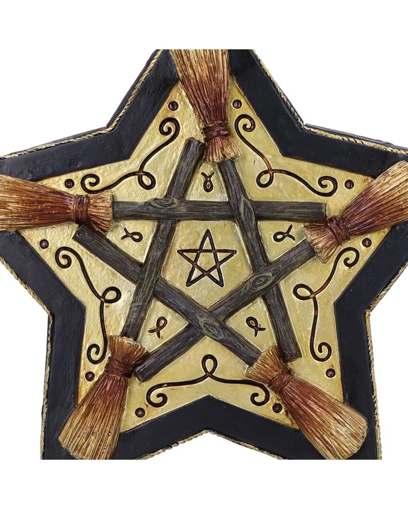 Schmuckschatulle mit Pentagramm & Hexenbesen 16cm