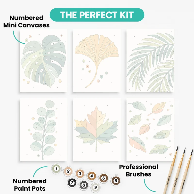 Autumn Leaves - Mini Paint by Numbers Set