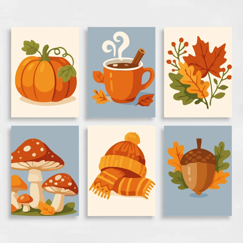 Autumn - Mini Paint by Numbers Set