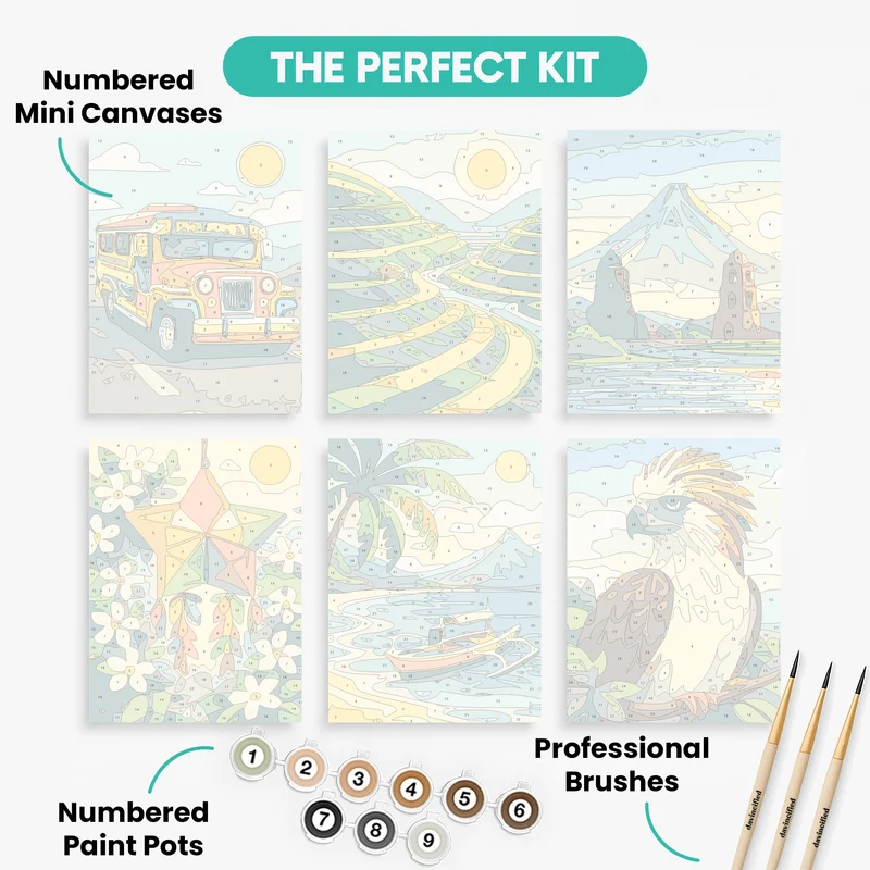 Philippine Islands - Mini Paint by Numbers Set
