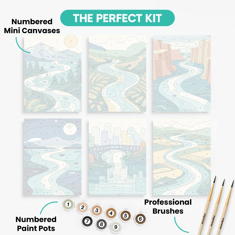 Rivers - Mini Paint by Numbers Set