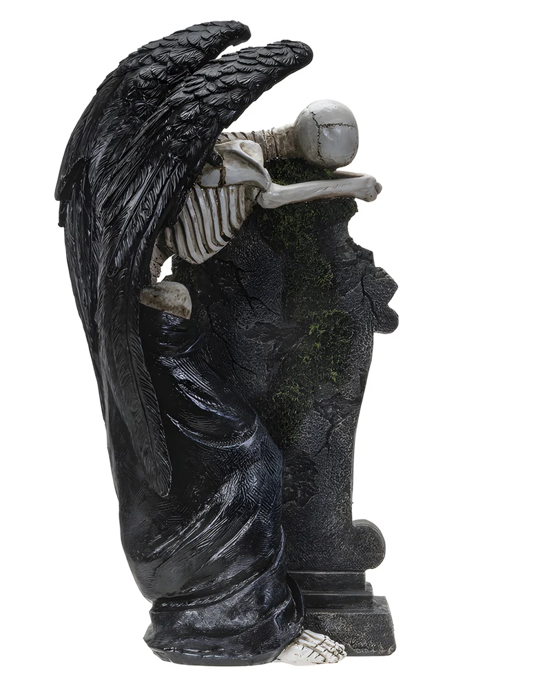 Weinender Todesengel mit Grabstein 40cm
