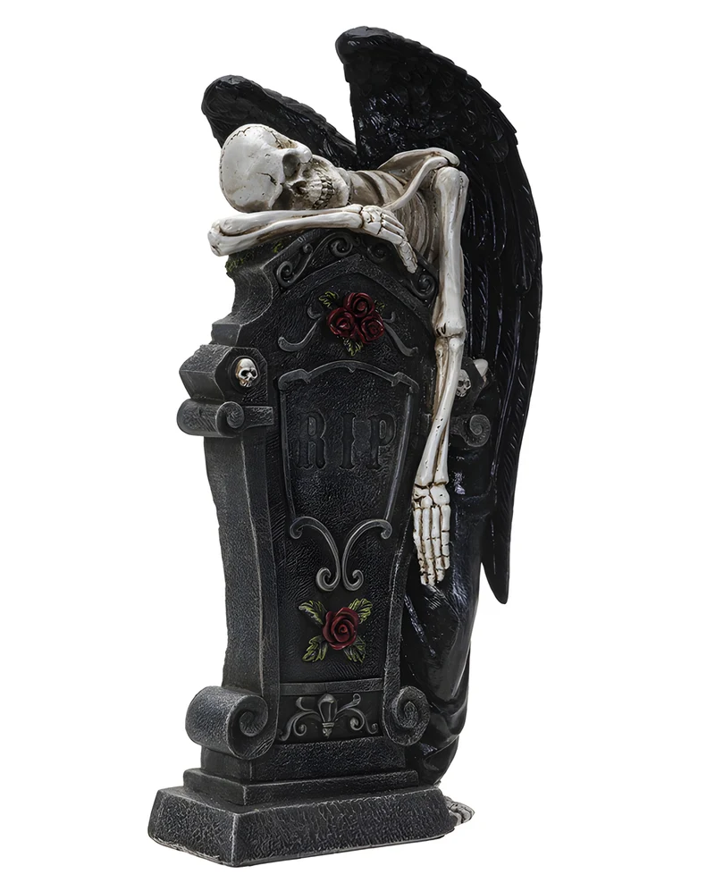 Weinender Todesengel mit Grabstein 40cm