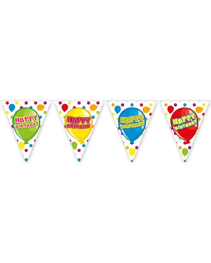 Farbenfrohe Happy Birthday Wimpelgirlande 6m