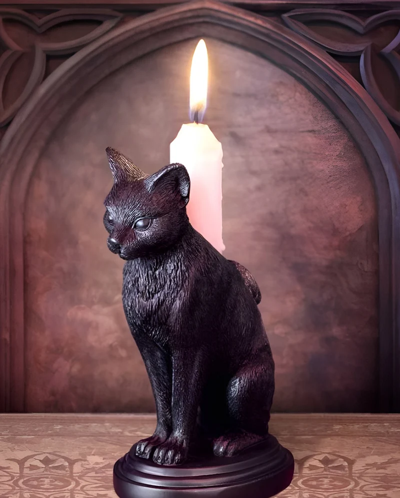 Faust's Katze Gothic Kerzenständer
