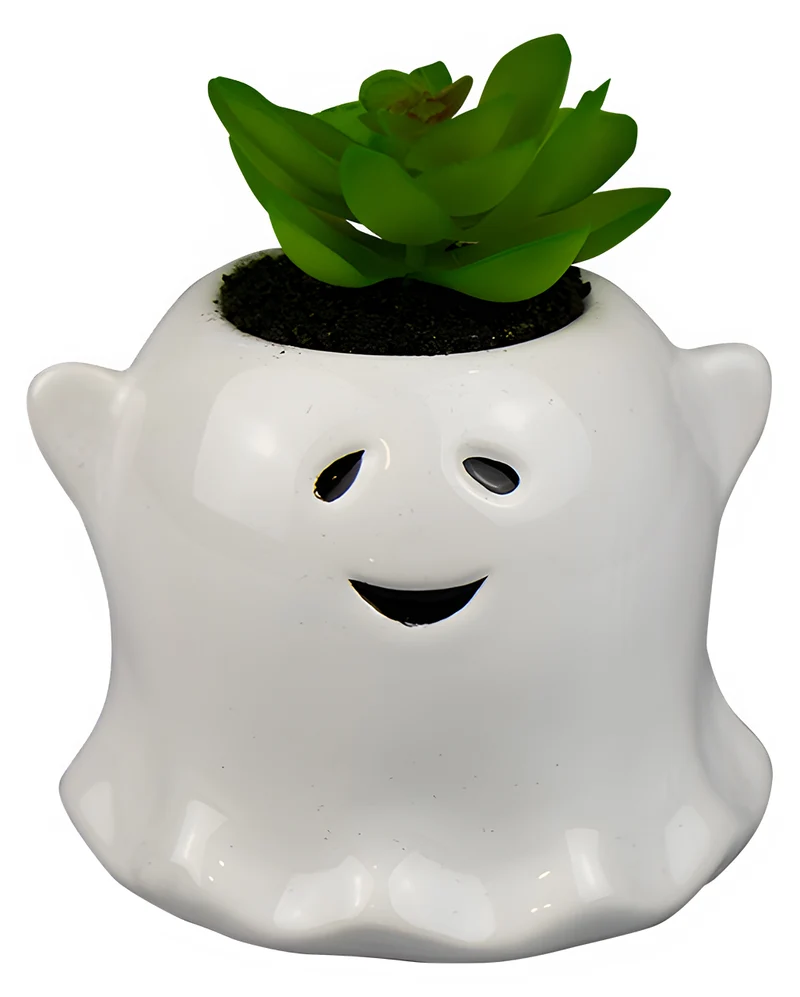 Halloween Gespenst mit Kunstpflanze 9cm