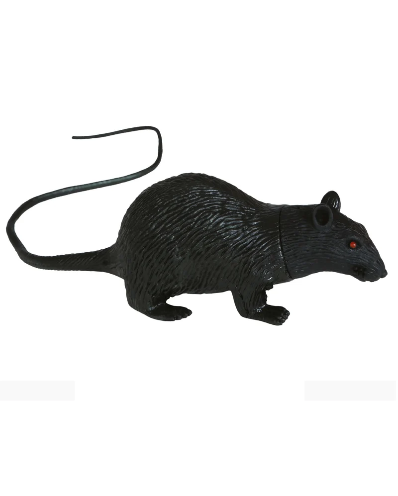 Schwarze Deko Ratte 15cm