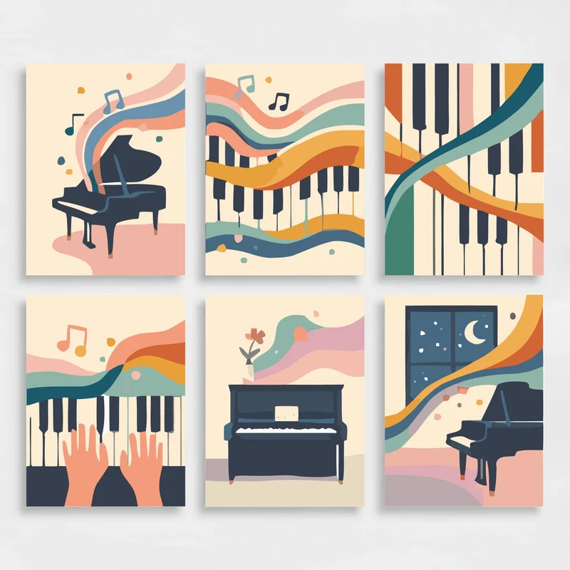 Piano Harmony - Mini Paint by Numbers Set