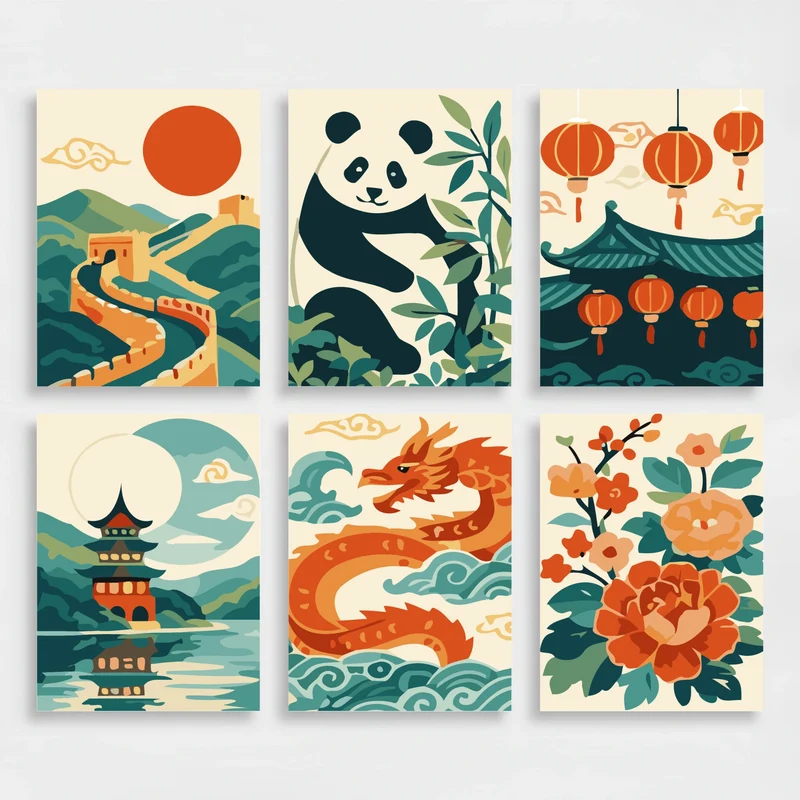 Chinese Heritage - Mini Paint by Numbers Set