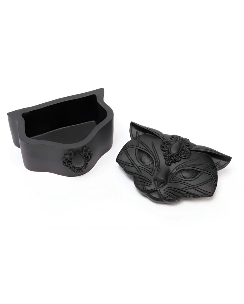 Mystische Schatulle mit heiliger Katze 10,5cm