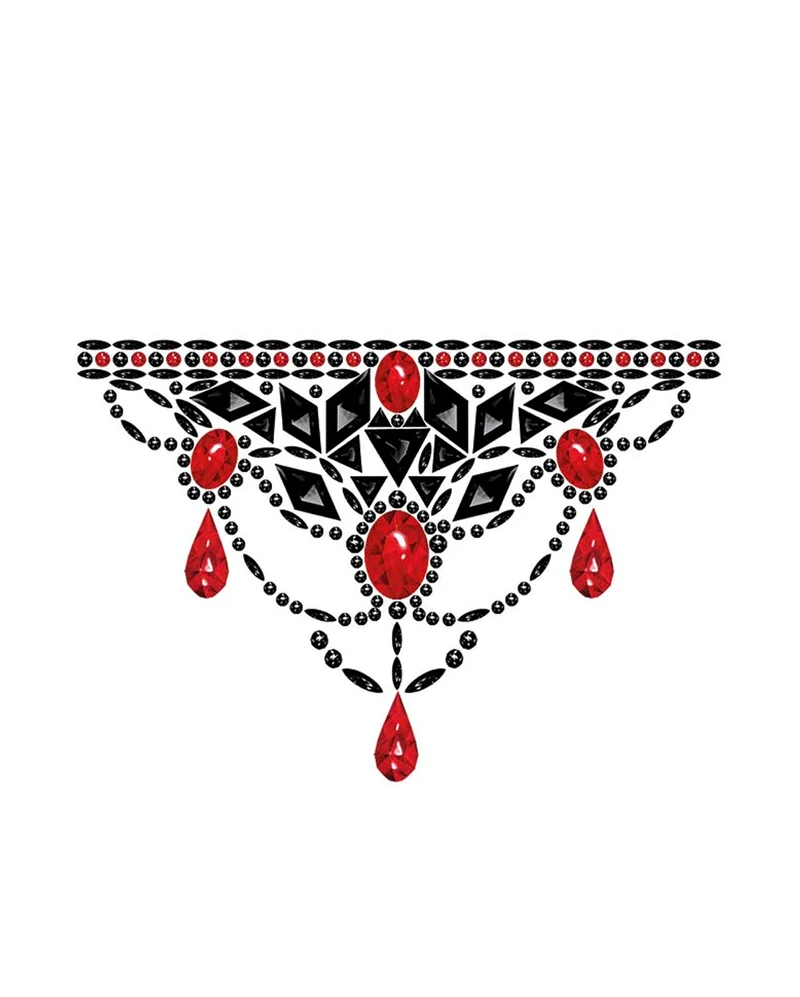 Gothic Vampir Glitzersteinchen Halsschmuck Selbstklebend