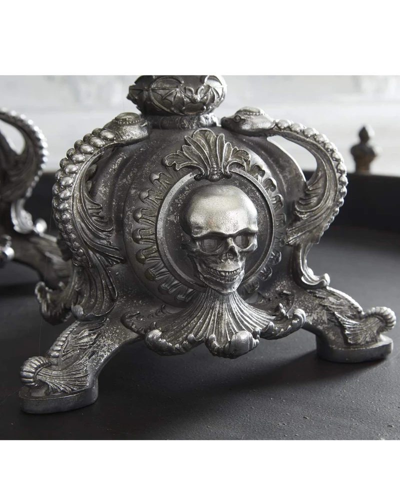 Altar Kerzenhalter mit Totenschädel & Fledermaus 52cm
