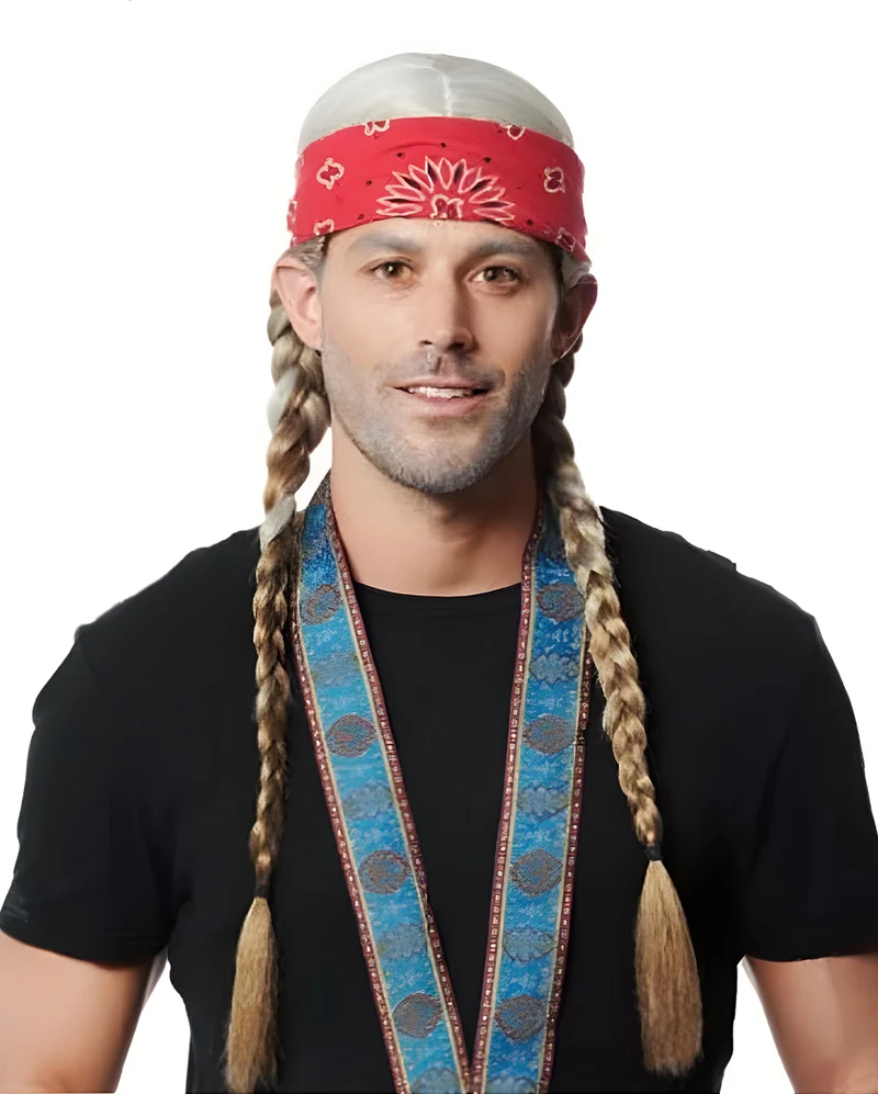 Country Rockstar Perücke mit Zöpfen