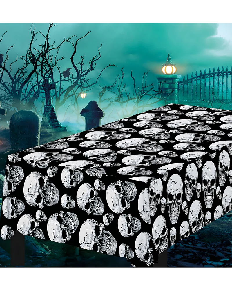 Gruselige Totenkopf Tischdecke 137x274cm