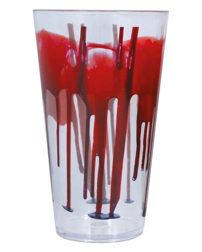 Halloween Glas mit Blutspritzern 15cm