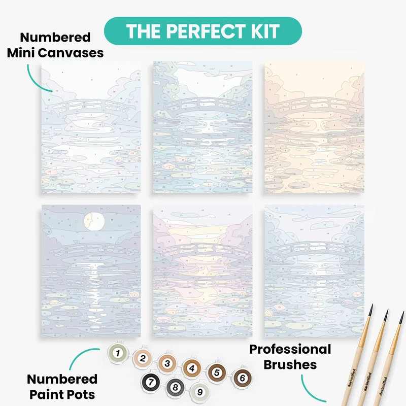 Monet's Bridge - Mini Paint by Numbers Set