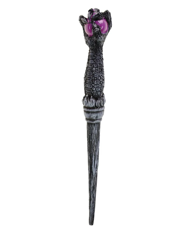 Zauberstab Drachenhand mit Violetter Glaskugel
