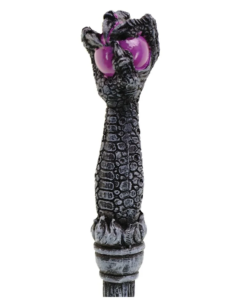 Zauberstab Drachenhand mit Violetter Glaskugel